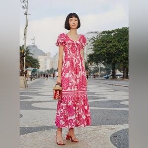 FARM Rio Pink Floral Maxi Dress NWOT